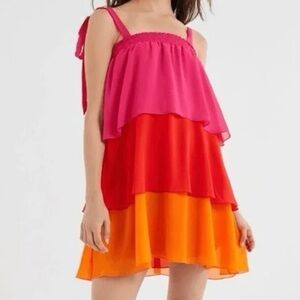 Show Me Your MuMu  Dress - Vibrant Pink, Red, and Orange